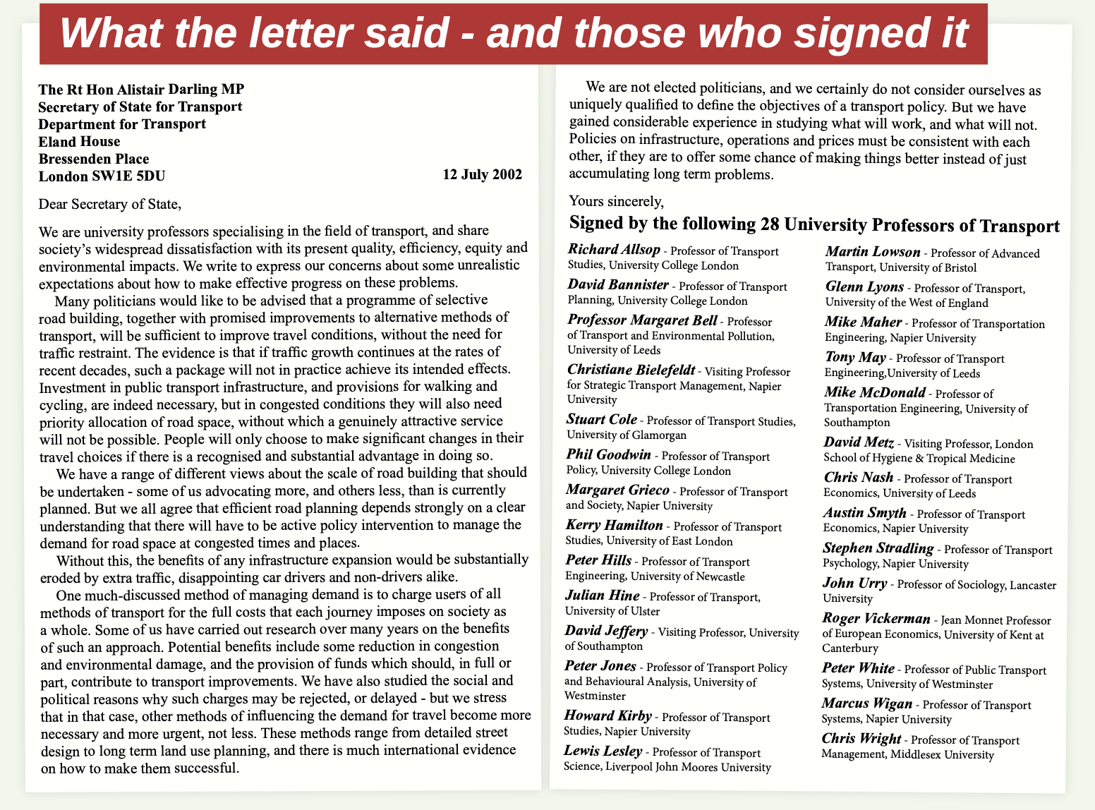 The Professors Letter 2002